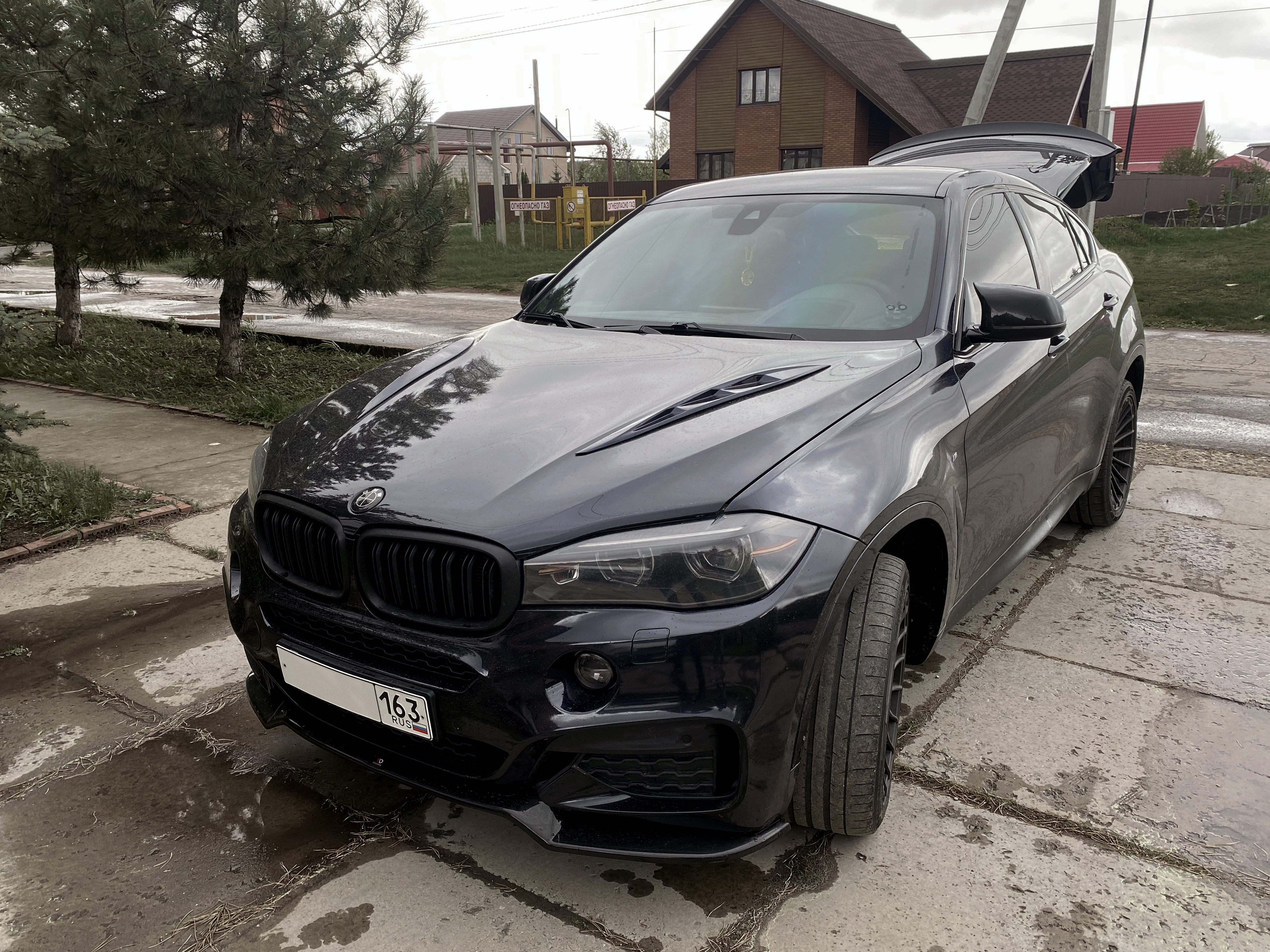 Накладки на капот (жабры) (под покраску) BMW X6 в кузове F16
